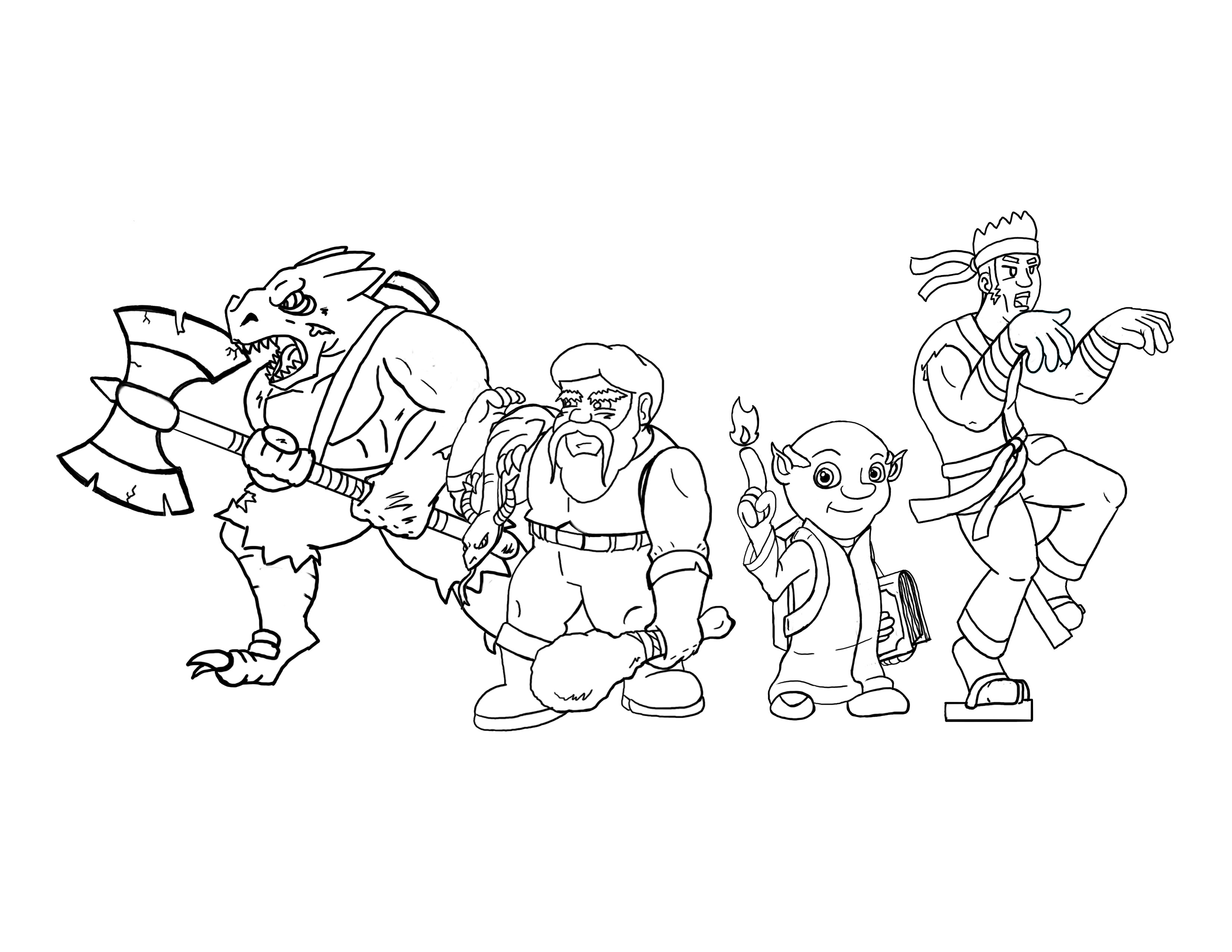 Line Art for RPG Characters Group