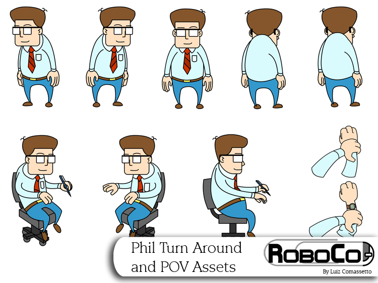 Character Sheet for Phil for RoboCo Short Film and Pilot