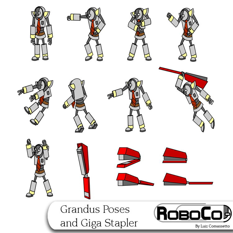 Character Sheet for Grandus for RoboCo Short Film and Pilot